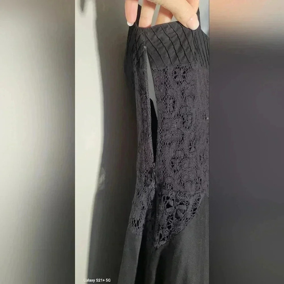 Nine West Fit and Flare V-neck Sleeveless Midi black dress womens size Large - Picture 6 of 10